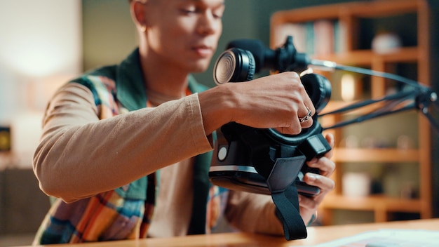 Creator filming short-form video content on mobile device